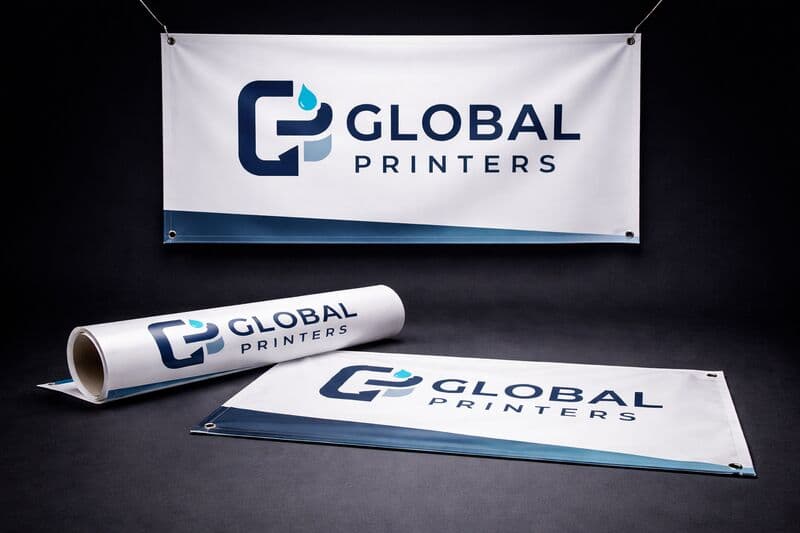 Large-format flex banner for a retail store promotion